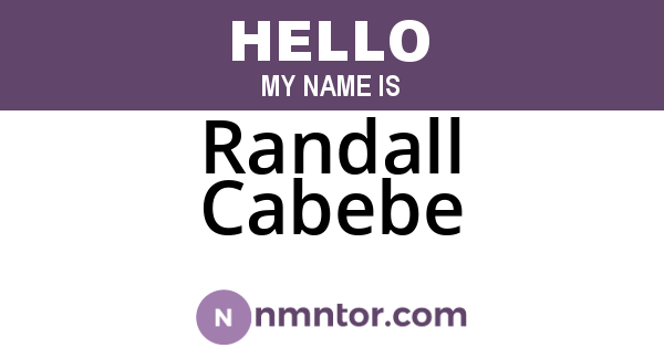 Randall Cabebe