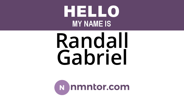 Randall Gabriel