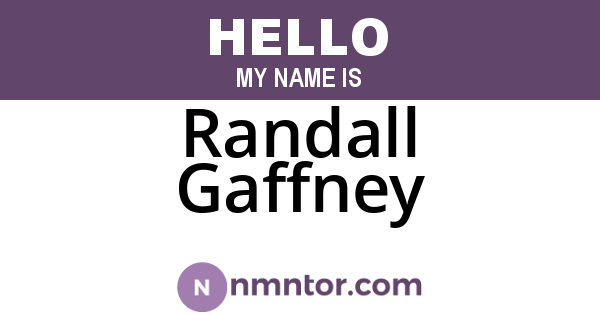Randall Gaffney
