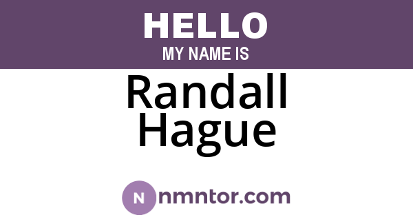 Randall Hague