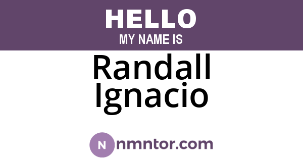 Randall Ignacio