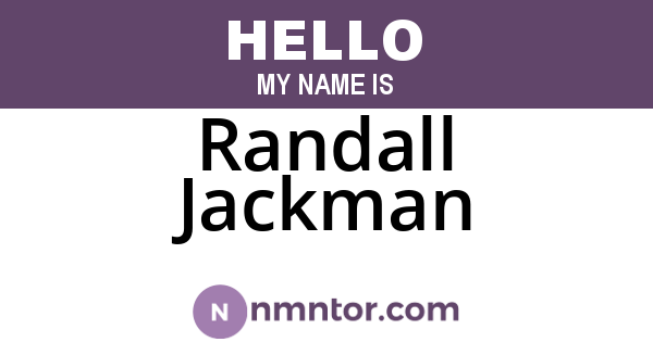 Randall Jackman