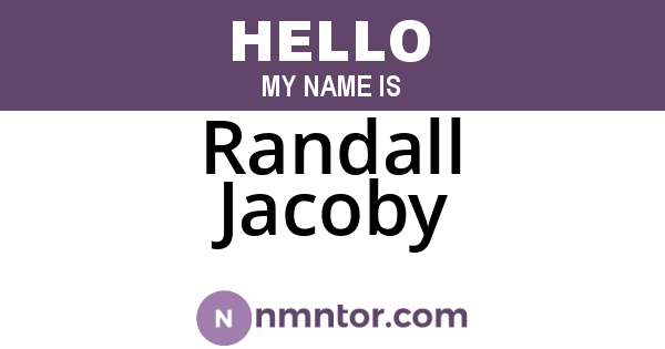 Randall Jacoby