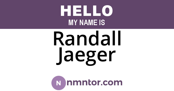 Randall Jaeger