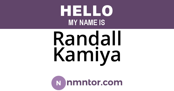 Randall Kamiya