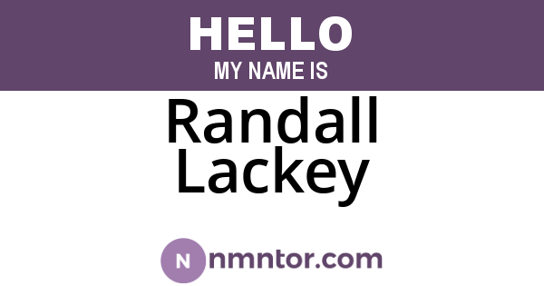 Randall Lackey