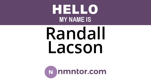 Randall Lacson