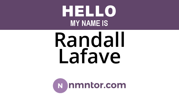 Randall Lafave