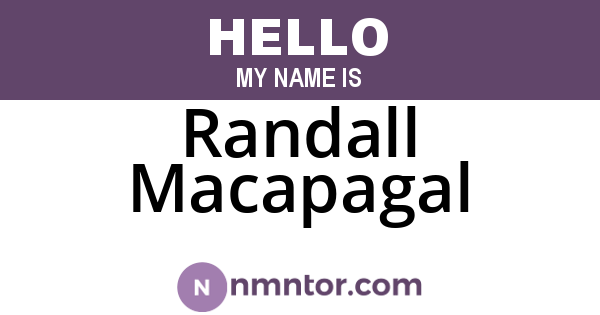 Randall Macapagal
