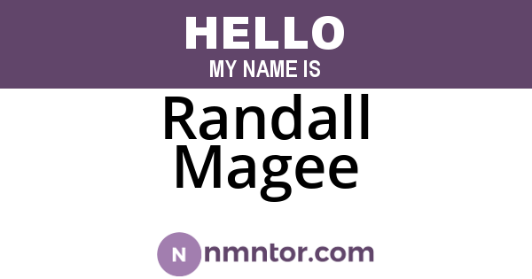 Randall Magee