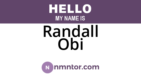 Randall Obi