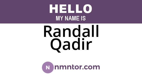 Randall Qadir
