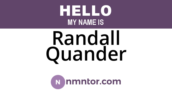 Randall Quander