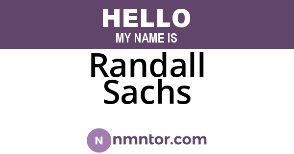 Randall Sachs