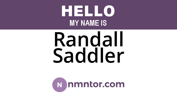Randall Saddler