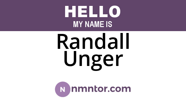 Randall Unger