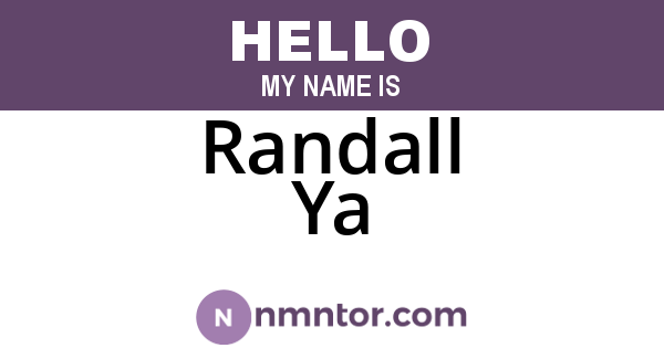 Randall Ya