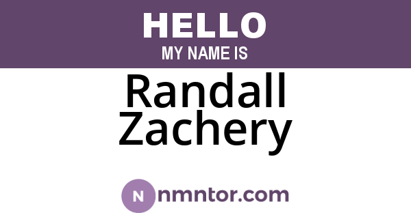 Randall Zachery