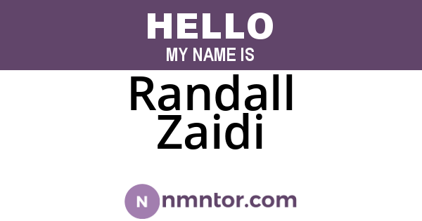 Randall Zaidi