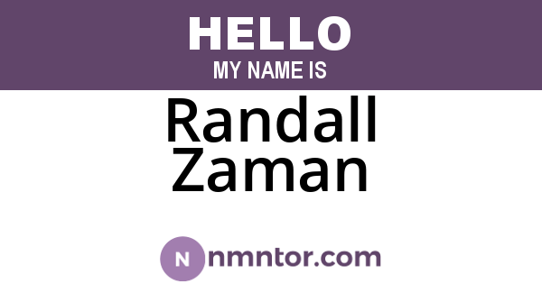 Randall Zaman