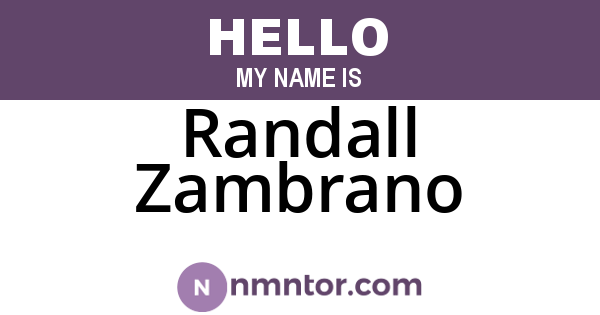Randall Zambrano