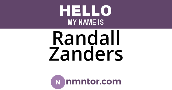 Randall Zanders