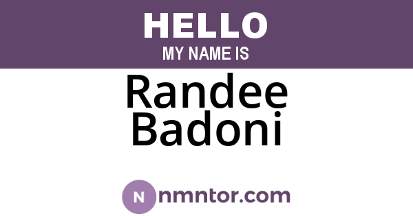 Randee Badoni