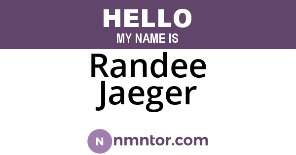 Randee Jaeger
