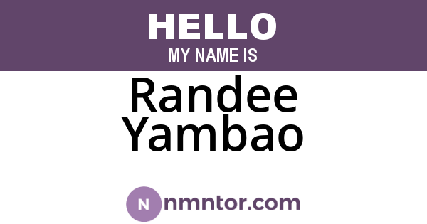 Randee Yambao
