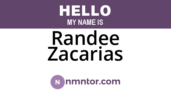 Randee Zacarias