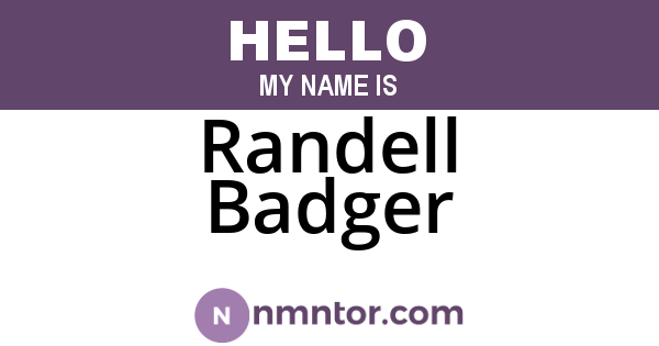 Randell Badger