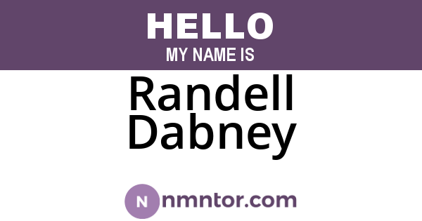 Randell Dabney