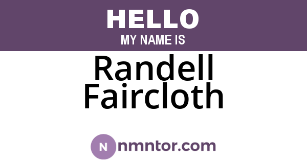 Randell Faircloth