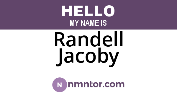 Randell Jacoby
