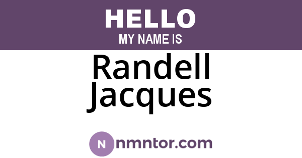 Randell Jacques