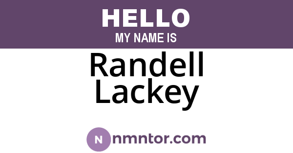 Randell Lackey