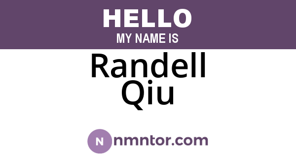 Randell Qiu
