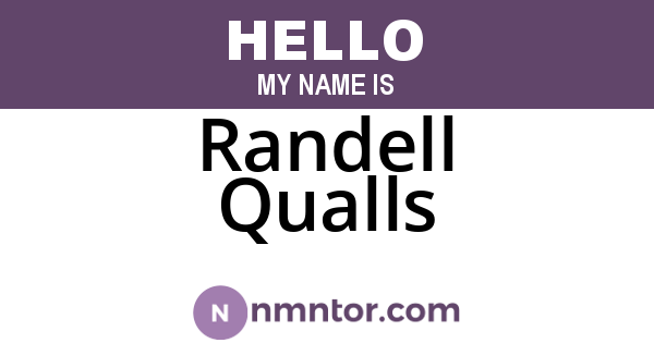 Randell Qualls