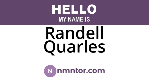 Randell Quarles