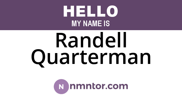 Randell Quarterman