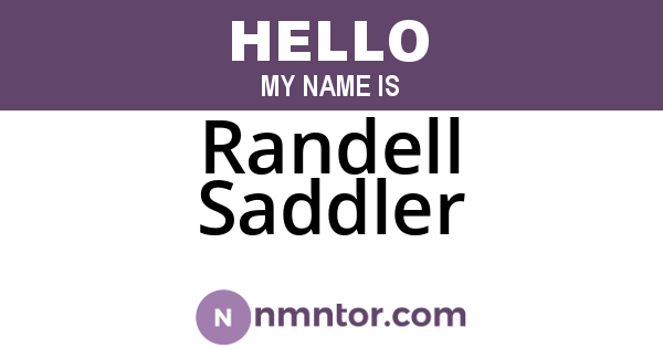 Randell Saddler