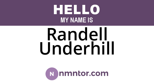 Randell Underhill