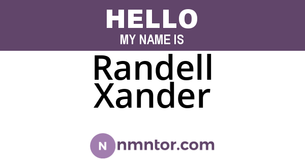 Randell Xander