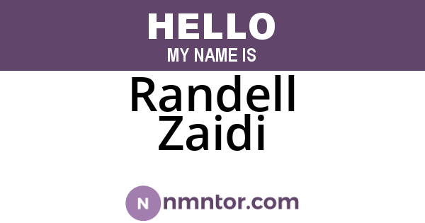 Randell Zaidi