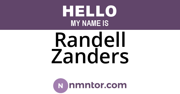 Randell Zanders