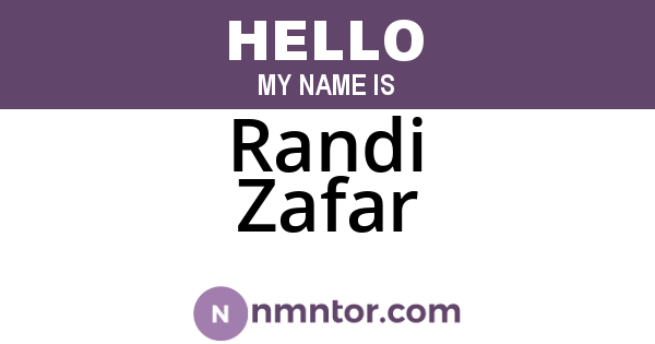 Randi Zafar