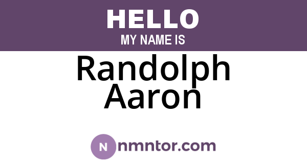 Randolph Aaron