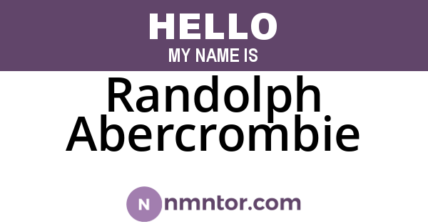 Randolph Abercrombie