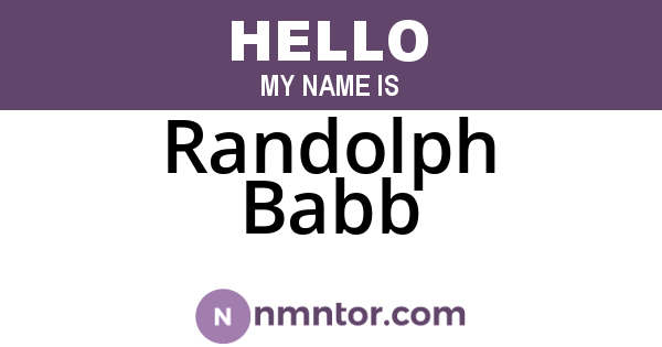Randolph Babb