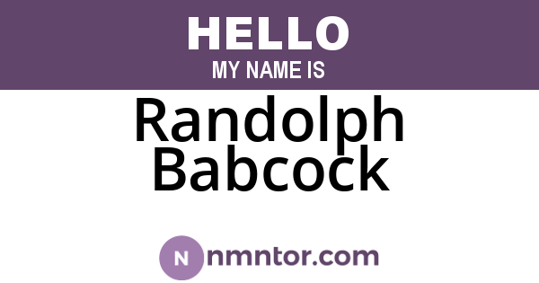 Randolph Babcock